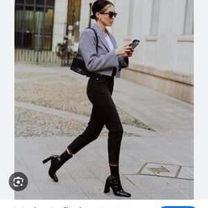 Shiny black H&M ankle boots